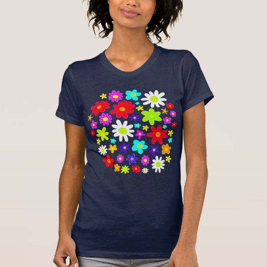 カラフル花 Tシャツ (正面)