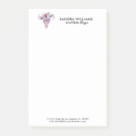 カラフル花bohoスカルイラストレーション ポストイット