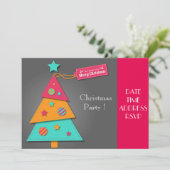 カラフル芸術品を気取ったクリスマスパーティー 招待状 (スタンド正面)