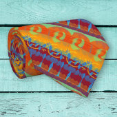 カラフル芸術的ストライプ模様タイ ネクタイ