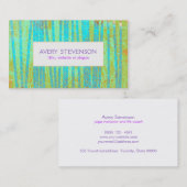 カラフル芸術的ターコイズブルーバンブ自然 名刺 (正面/裏面)