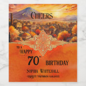 カラフル芸術的ハッピーバースデー ワインラベル (シングルラベル)