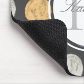 カラフル芸術的パステル水玉模様ダブルモノグラム マウスパッド (コーナー)