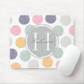 カラフル芸術的パステル水玉模様ダブルモノグラム マウスパッド (マウス)