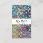 カラフル芸術的ファンキー色彩の鮮やか抽象芸術パターン 名刺 (正面)