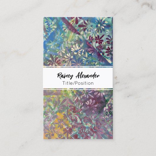 カラフル芸術的ファンキー色彩の鮮やか抽象芸術パターン 名刺 (正面)