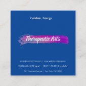 カラフル芸術的ブラシストローク – アートセラピー スクエア名刺 (裏面)