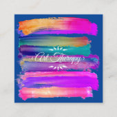 カラフル芸術的ブラシストローク – アートセラピー スクエア名刺 (正面)