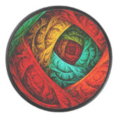 カラフル芸術的モダン抽象芸術の模様#09 アイスホッケーパック (正面)