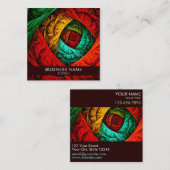 カラフル芸術的モダン抽象芸術の模様#09 スクエア名刺 (正面/裏面)