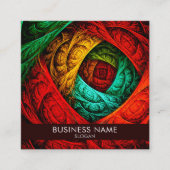 カラフル芸術的モダン抽象芸術の模様#09 スクエア名刺 (正面)