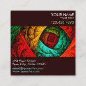 カラフル芸術的モダン抽象芸術の模様#09 スクエア名刺 (裏面)