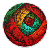 カラフル芸術的モダン抽象芸術の模様#09 セラミックノブ (正面)