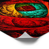 カラフル芸術的モダン抽象芸術の模様#09 ポスター (角)