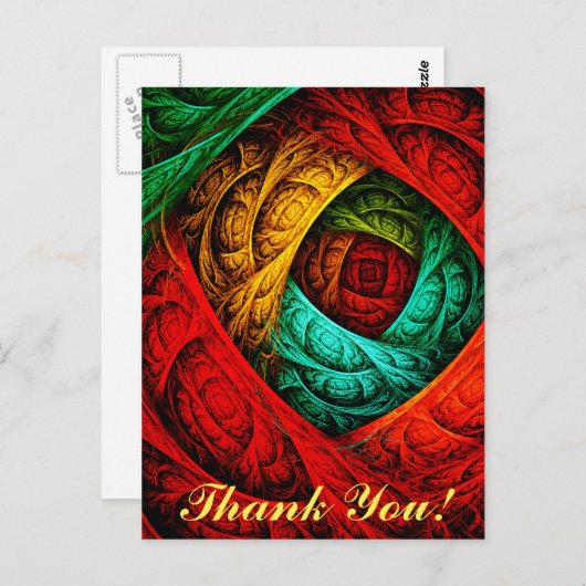 カラフル芸術的モダン抽象芸術の模様#09 ポストカード (正面/裏面)