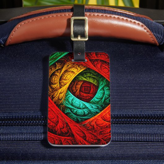 カラフル芸術的モダン抽象芸術の模様#09 ラゲッジタグ (正面インサイチュ2)