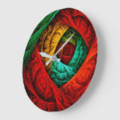 カラフル芸術的モダン抽象芸術の模様#09 ラージ壁時計 (傾斜)