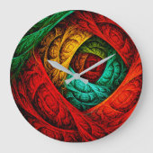 カラフル芸術的モダン抽象芸術の模様#09 ラージ壁時計 (正面)