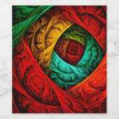 カラフル芸術的モダン抽象芸術の模様#09 ワインラベル (シングルラベル)