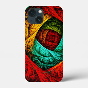 カラフル芸術的モダン抽象芸術の模様#09 iPhone 13 MINIケース