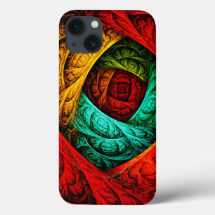 カラフル芸術的モダン抽象芸術の模様#09 iPhone 13ケース