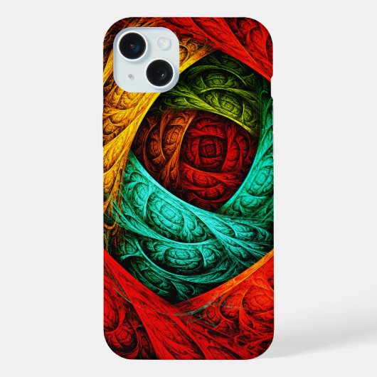 カラフル芸術的モダン抽象芸術の模様#09 iPhoneケース (裏面)