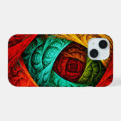 カラフル芸術的モダン抽象芸術の模様#09 iPhone 15ケース (裏面横)