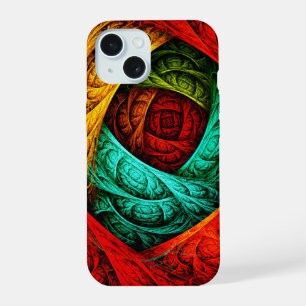 カラフル芸術的モダン抽象芸術の模様#09 iPhone 15ケース