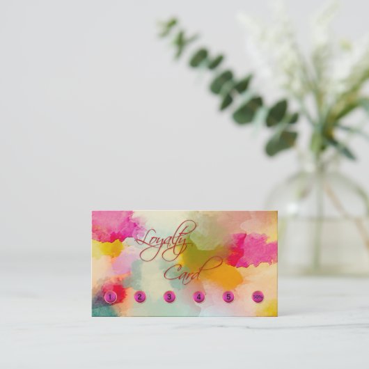 カラフル芸術的ロイヤリティパンチカード ロイヤリティカード (スタンド正面)