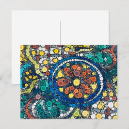 カラフル芸術的南西の陶芸青葉書 ポストカード