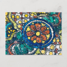 カラフル芸術的南西の陶芸青葉書 ポストカード