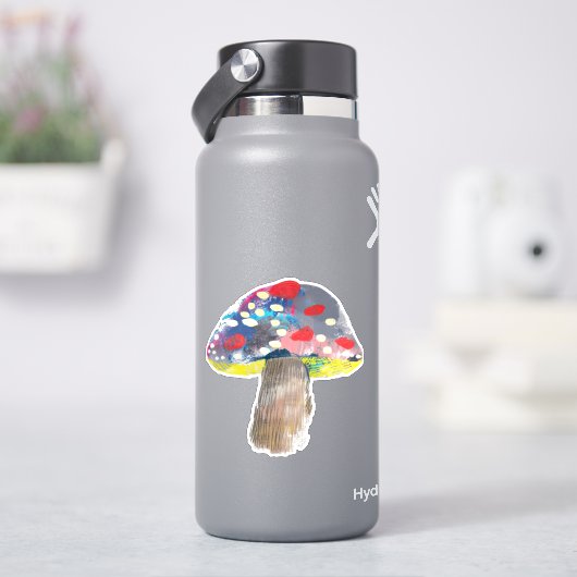 カラフル芸術的菌イラストレーション シール (HydroFlask)