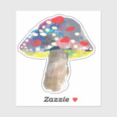 カラフル芸術的菌イラストレーション シール (シート)