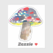 カラフル芸術的菌イラストレーション シール (シート)