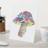 カラフル芸術的菌イラストレーション 台座サイン (インサイチュ)