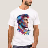 カラフル芸術的顔Tシャツ – ユニークデザイン Tシャツ (正面)