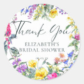 カラフル草木野フローラ書道 ラウンドシール (正面)