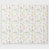 カラフル草花リトル野花ベビー ラッピングペーパー (フラット)