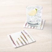 カラフル草 スクエアペーパーコースター (インサイチュ)