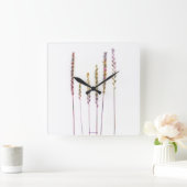 カラフル草 スクエア壁時計 (ホーム)