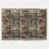 カラフル華美ビクトリアンChristmas Card Collage スローブランケット (正面)