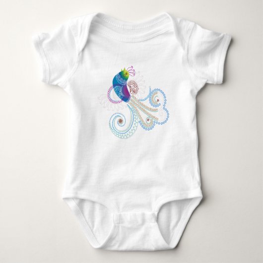 カラフル華美抽象芸術 ベビーボディスーツ (正面)