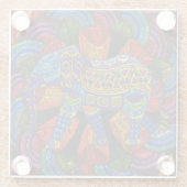 カラフル華美象と曼荼羅 ガラスコースター (裏面)