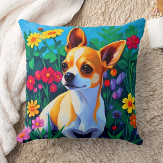 カラフル華 クッション (ブランケット)