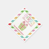 カラフル落書きクリスマスプレゼントパーティーナプキン スタンダードカクテルナプキン (角)