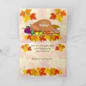 カラフル葉とローストターキー シーズンカード (内部)