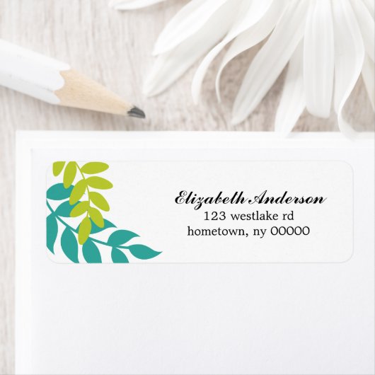 カラフル葉イラストレーション ラベル (インサイチュ)