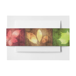 カラフル葉グランジ招待状用帯 招待状ベリーバンド