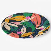 カラフル葉パタ鮮やかーン ペーパープレート (アングル)