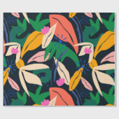 カラフル葉パタ鮮やかーン ラッピングペーパー (フラット)